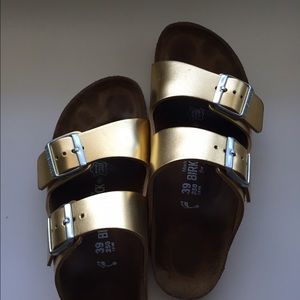 Gold Birkenstocks