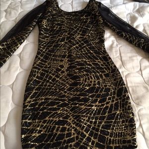 Gold and black dress