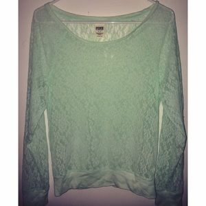 Seafoam green VS PINK Lace top