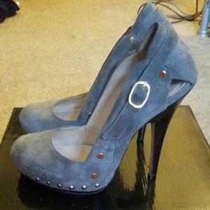 Grey suede asos pump