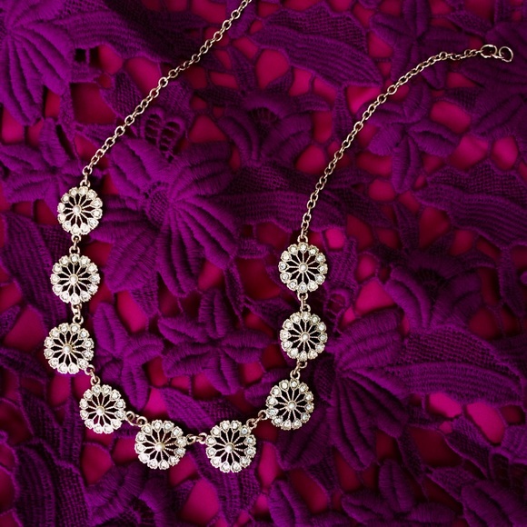 Banana Republic gold flower statement necklace