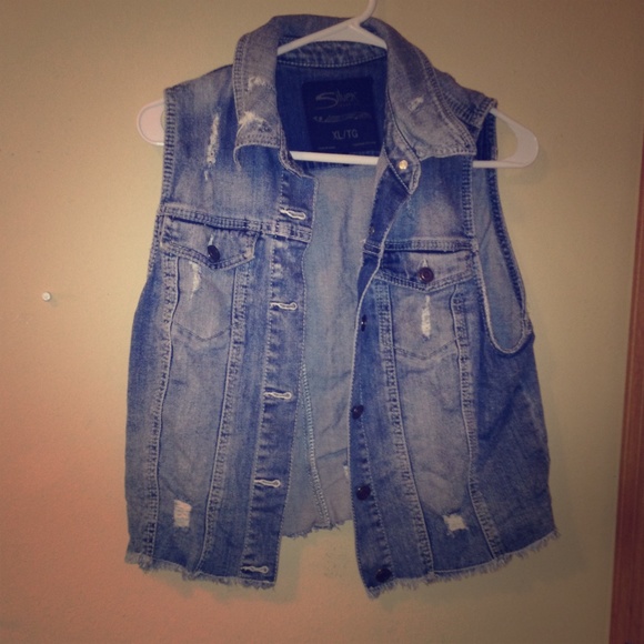 Distressed Jean Vest