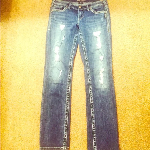 Silver straight jeans