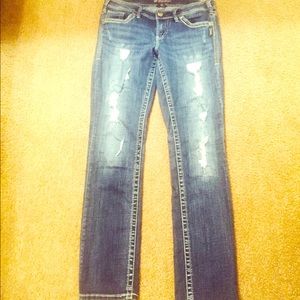 Silver straight jeans