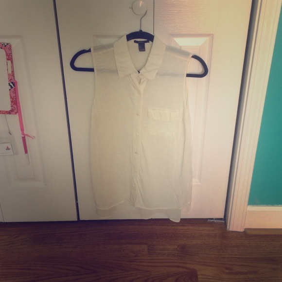 Forever 21 white sheer sleeveless top