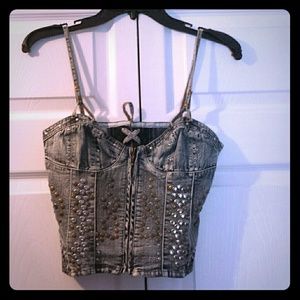 💲REDUCED!!!💲SEXY DENIM CORSET CROP TOP