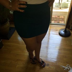 Teal Mini Pencil Skirt