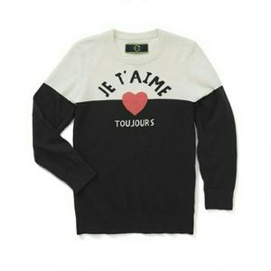 C. Wonder Sweaters - C. Wonder Je T'aime Intarsia Colorblock Sweater C. Wonder Sweaters - C. Wonder Je T'aime Intarsia Colorblock Sweater