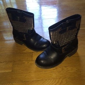 Black studded boots