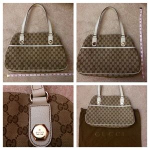 Gucci GG Classic Shoulder Bag Tan/Cream Trim
