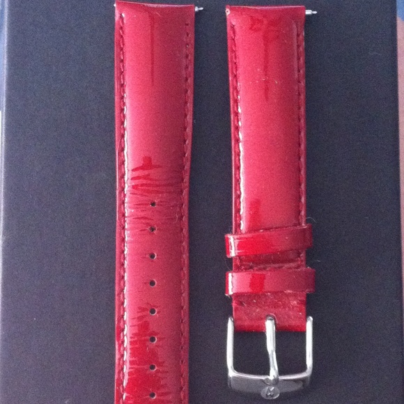 Michele 18mm Scarlet Patent Leather Strap