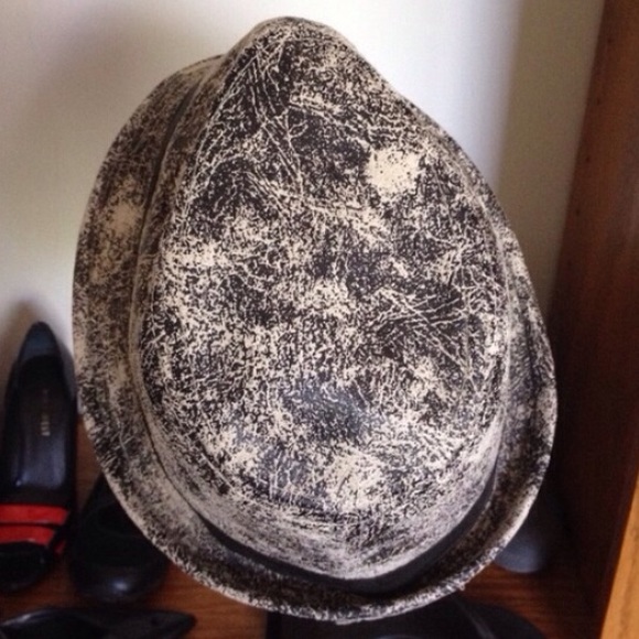 NWOT Marble Faux Suede Fedora S/M - Picture 3 of 6