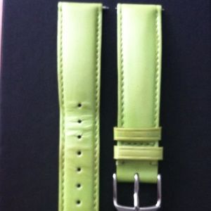 Michele 18mm Green Leather Strap