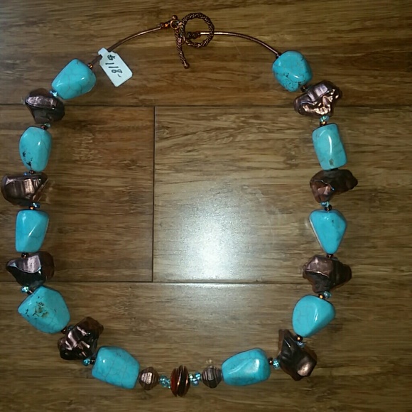 Turquoise and copper necklace