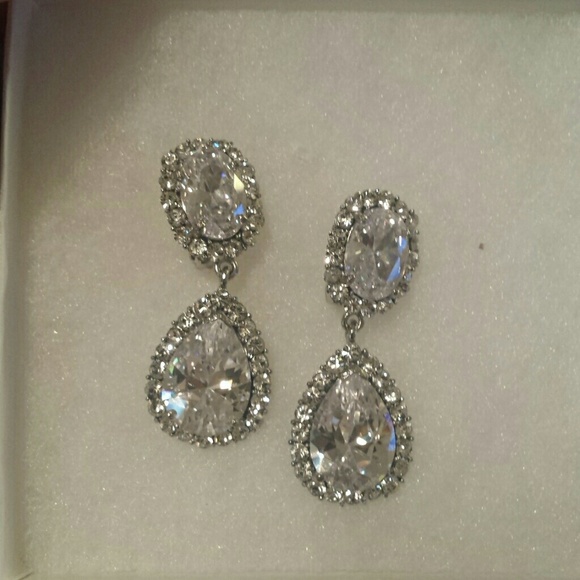 CZ clip on earrings