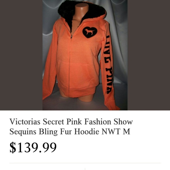 Victoria secret fur hoodie used fits like med/L