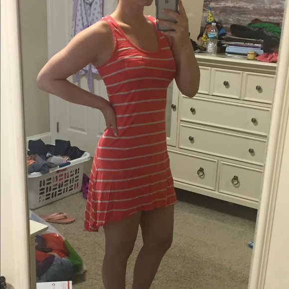 Striped high-low tank dress