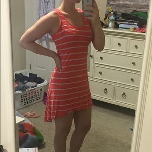 Striped high-low tank dress