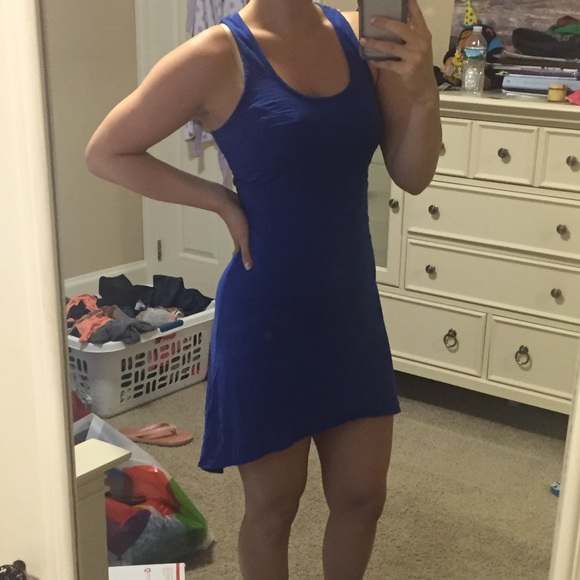 Royal blue high-low tank dress