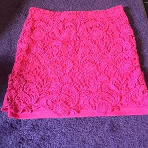 Pink lace skirt