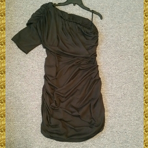 Black Bold Shoulder Dress