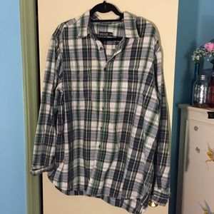 Blue and green plaid shirt
