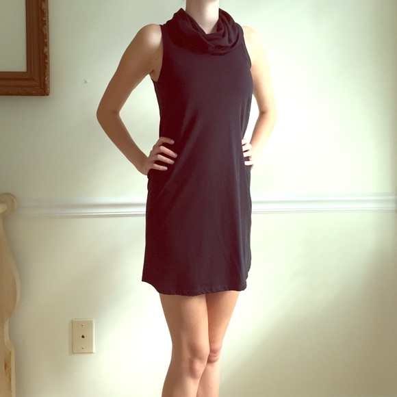 Turtleneck black dress