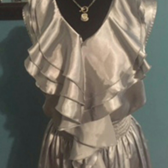Silver ruffled top