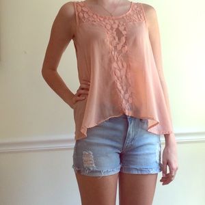 Sheer peach tank
