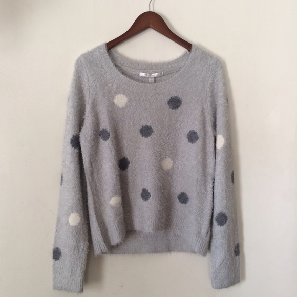 💎NWT💎 Lauren Conrad Soft Fuzzy Polka Dot Sweater
