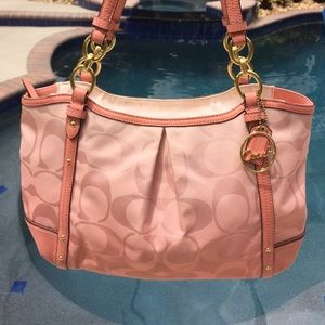 Coach pink ombré-style hobo bag