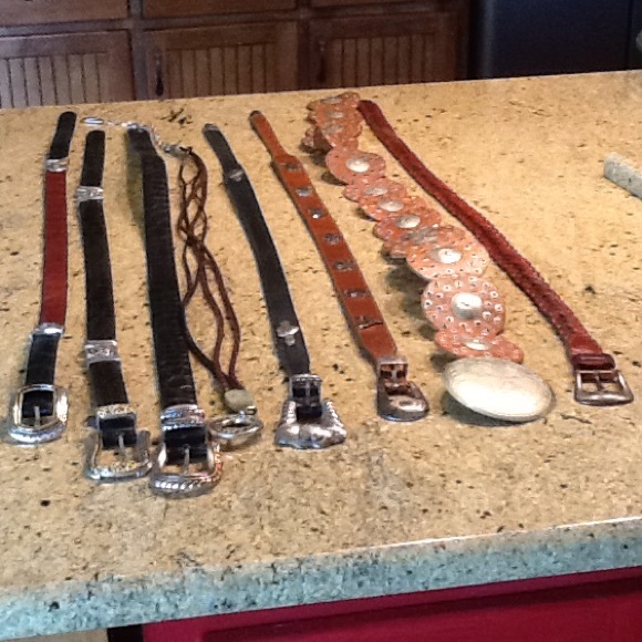 8 piece leather belt collection
