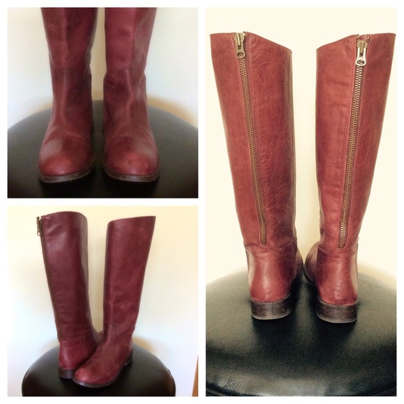 Dark Maroon Riding Boots