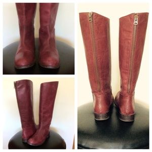 Dark Maroon Riding Boots