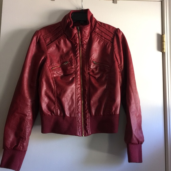 Red moto jacket