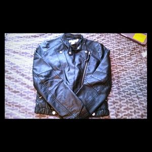 Motorcycle faux leather jacket size large