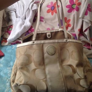 Tan coach purse