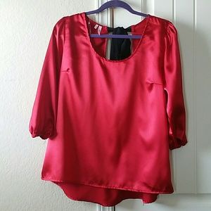 Red Satin Top