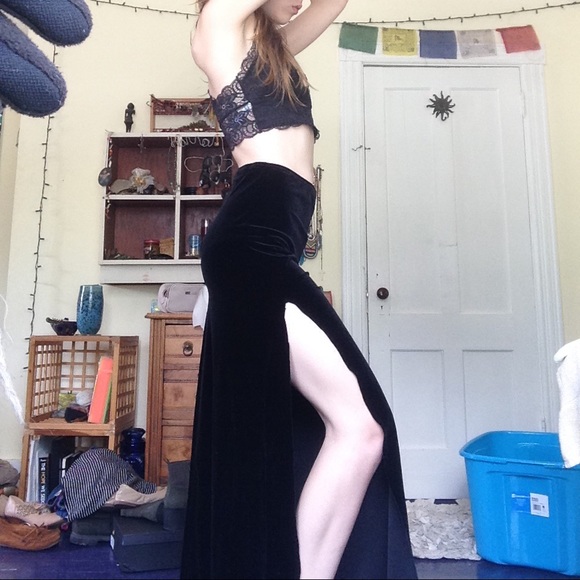 Full length velvet skirt