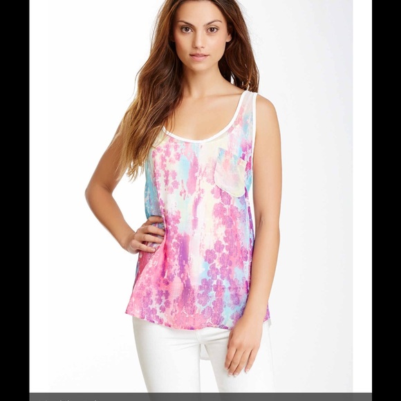 Pink Owl Printed Sheer Tank- Small