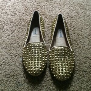 Steve Madden Gold Studded Flats