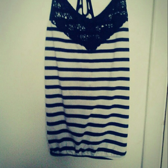 Dark blue  and  white  strip  shirt