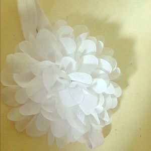 White headband with flower