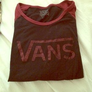 SOLD Vans black and red baseball tee
