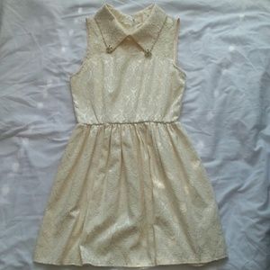Cream Jacquard Dress