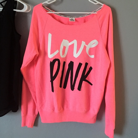 Victoria's Secret highlighter pink sweatshirt!