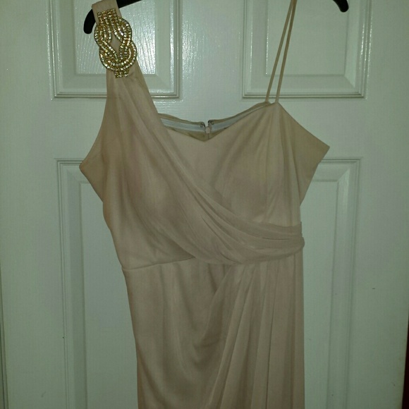 Nude plus size formal dress, evening gown