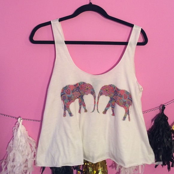 Colorful elephant tank top
