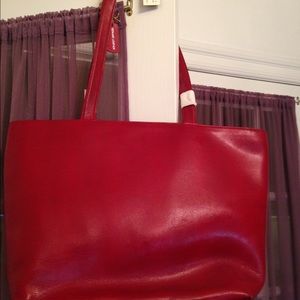 Leather Red Tote.