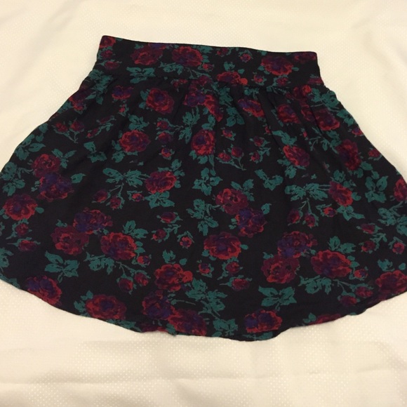 Rose floral skater skirt